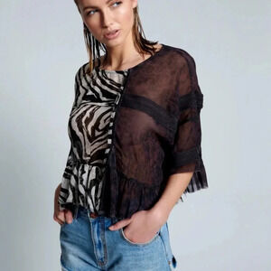 One Teaspoon NWT Ripple Night Dance Top oversized